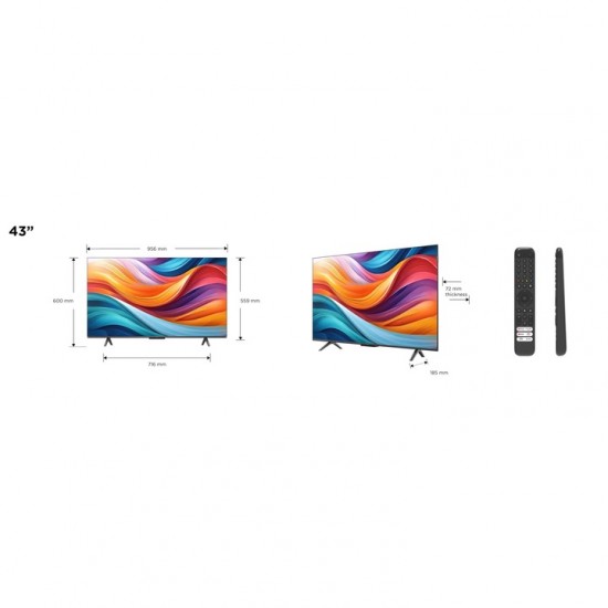 TCL 43T7B 43 colos 4K QLED Smart TV Google TV