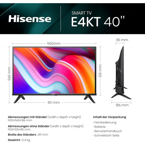 40" Hisense 40E41KT Full HD Smart LED TV