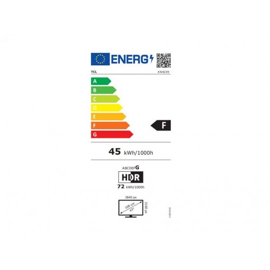 TCL 43V6C 4K HDR Google TV 43 colos keret nélküli televízió