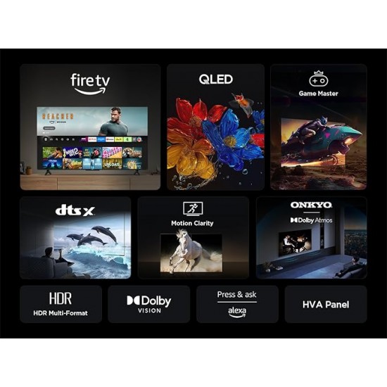 TCL T6C 55 hüvelykes 4K Ultra HD QLED Smart Fire TV vékony kerettel