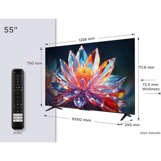TCL T6C 55 hüvelykes 4K Ultra HD QLED Smart Fire TV vékony kerettel