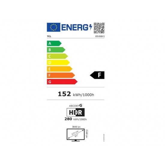 TCL 85V6B 85 colos 4K HDR Google TV gaming televízió
